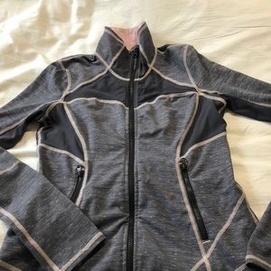 Grey and light pink Zella zip up size small